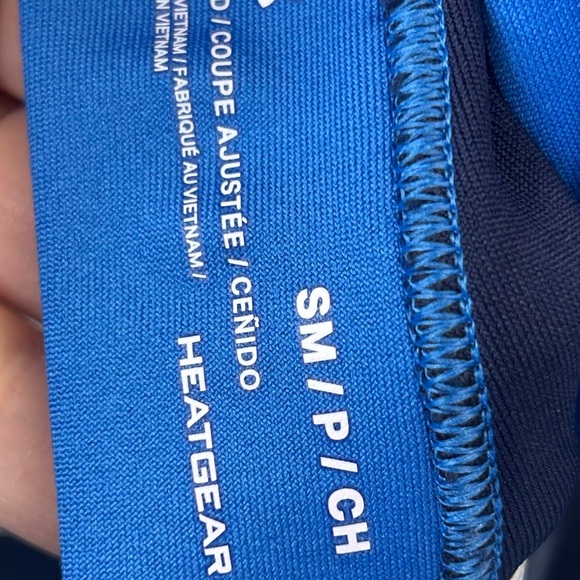 Under Armour S Women's Navy and White Sports Bra Athletic EUC Sports Workout - Picture 9 of 11